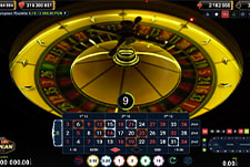 Spieltisch bei Dynamic European Roulette im Slota Casino.