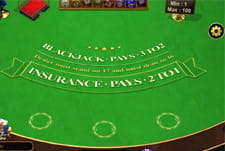 Das Spielfeld beim European Blackjack Pro und eine Auswahl verschiedener Chips im Live Dealer Bereich im EUcasino.
