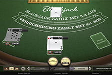 Das Kartenspiel European Blackjack von BetSoft. 