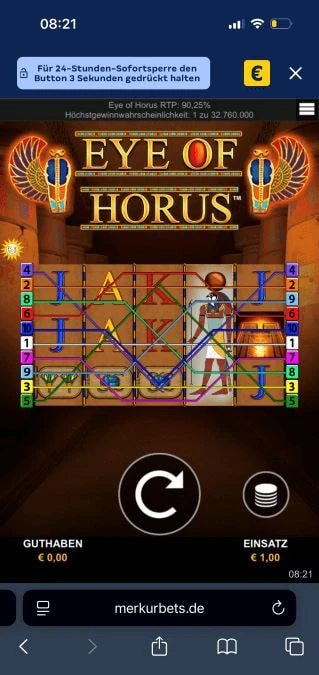 Der Eye of Horus Slot im Test bei Merkur Slots.