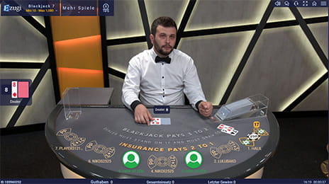 Blackjack Live mit echtem Dealer im Ezugi Live Casino