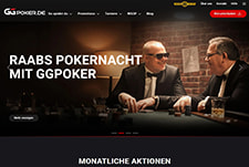 GGPoker Startseite mit Bonusangebot und aktuellen Turnieren.