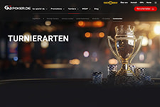 GGPoker Turnierseite mit den verschiedenen Turnierarten und Startzeiten.
