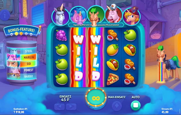 Der Slot Vomiting Unicorns von Gluck Games.