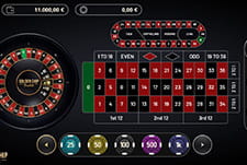 Die Tischansicht von dem Spiel Golden Chip Roulette im Avalon78 Casino.