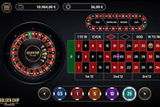 Spieltisch bei GOlden Chip Roulette im Spin.City Casino.