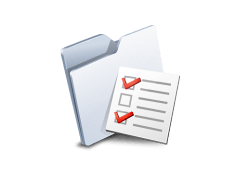 Symbol mit einer Checkliste.