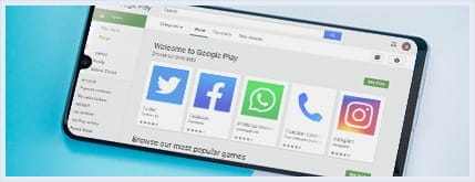 Der Google Play Store auf einem Android Smartphone.