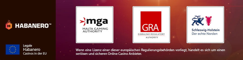 Die Logos der EU-Glücksspielbehörden wie der Malta Gaming Authority.