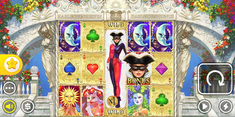 Der Harlequin Carnival Slot als Demo.