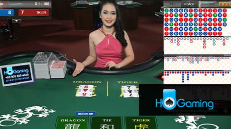 Ein Live Dragon Tiger Tisch von HoGaming.