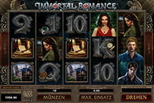 Ein Bildschirmfoto des Immortal Romance Slots von Microgaming.