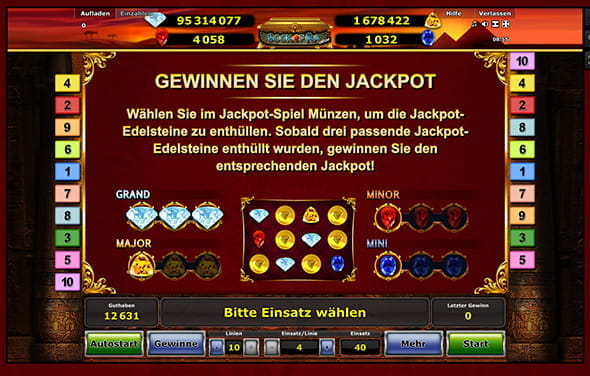 Das Jackpotspiel besteht aus 12 Münzen, die umgedreht werden müssen - darunter finden sich Symbole für die Jackpots.