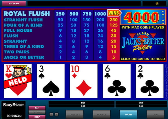 Das Video Poker Spiel Jacks or Better.