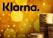 Die Illustration einer virtuellen Spielhalle mit dem Logo von Klarna im Vordergrund.