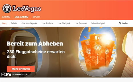 Die Webseite und Software im LeoVegas Casino.