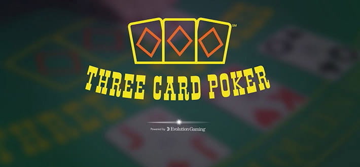 Im Browser wird Live Three Card Poker von Evolution Gaming im Casino geladen.