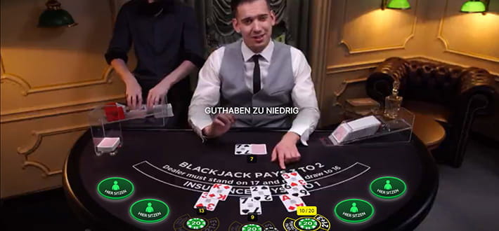 Live Blackjack Classic Tisch von Evolution Gaming im Live Bereich des Betsson Casinos.