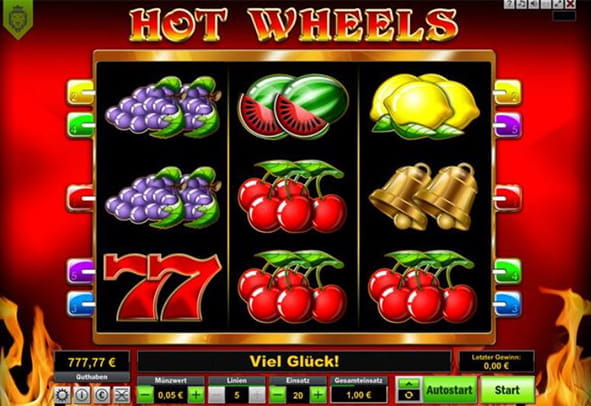 Das Spielfeld beim Slot Hot Wheels.