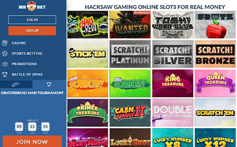Die Webseite des Mr Bet Casinos.