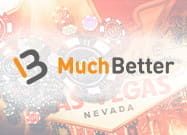 Das Logo von MuchBetter vor einer Illustration eines virtuellen Casinos.