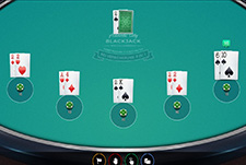 Das Multihand Atlantic City Blackjack Spiel von Microgaming.