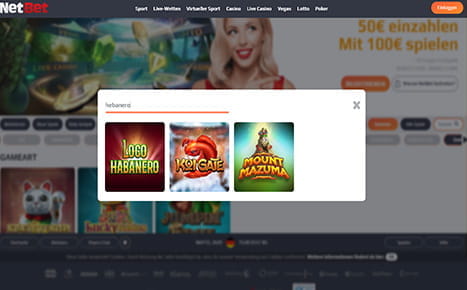 Das Netbet Casino mit Spielen von Habanero