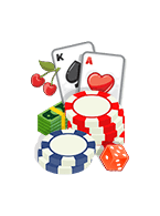 Das Bild zeigt einen Jeton und andere Casinoutensilien.