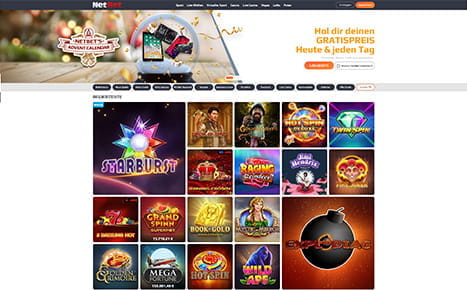 Die Startseite des NetBet Casino.