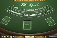 Ein Spieltisch bei European Blackjack von Betsoft im Octocasino.