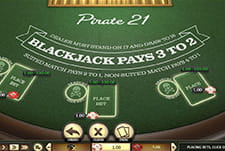 Das Kartenspiel Pirate 21 Blackjack von Betsoft im Sultanbet Casino.