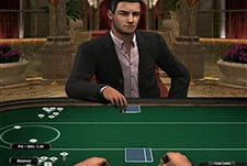 Das Bild zeigt einen animierten Dealer am Pokertisch.