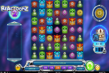 Die Ansicht des Spielautomaten Reactoonz 2 im Evolve Casino.