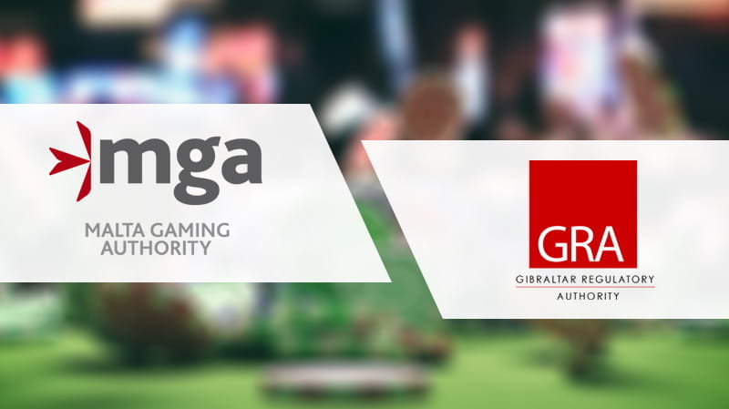 Die Logos der Malta Gaming Authority und des Gibralter Gambling Commissioner.