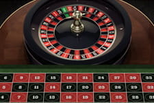 Eine Ansicht der Spieloberfläche von European Roulette.