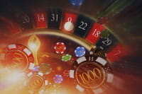 Ein hell leuchtender Roulette Kessel.