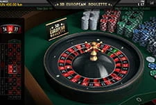 Das Bild zeigt einen Roulettekessel beim Spiel 3D European Roulette.