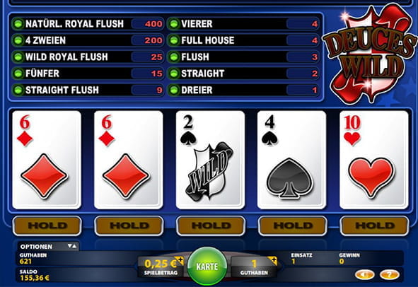 Das Deuces Wild Spiel kostenlos ausprobieren.