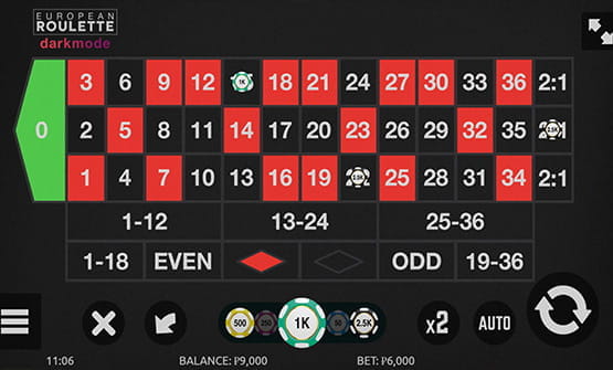 European Roulette Dark Mode von Gluck Games im Online Casino