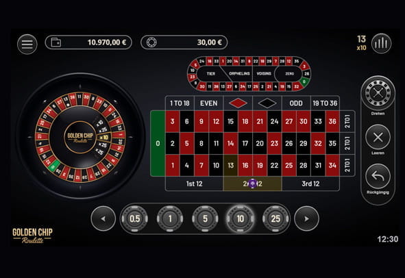 Ein Demospiel von Golden Chip Roulette online.