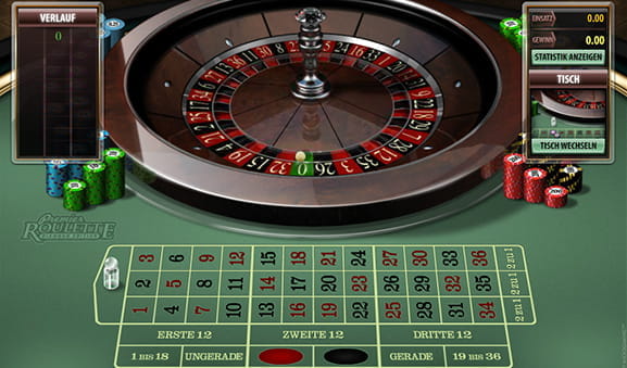 Der Spieltisch der Premiere Roulette Diamond Edition von Microgaming.