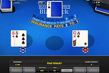 Das Kartenspiel Royal Crown Blackjack im Casino of Gold.