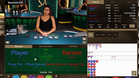 Live Baccarat von SA Gaming.