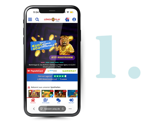 Bonus Code im Casino angeben - Schritt 1.