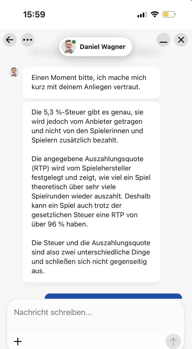 Der Löwen Play Kundendienst im Live Chat.