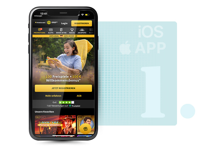 Casino Webseite aufrufen für iPhone App Installation.