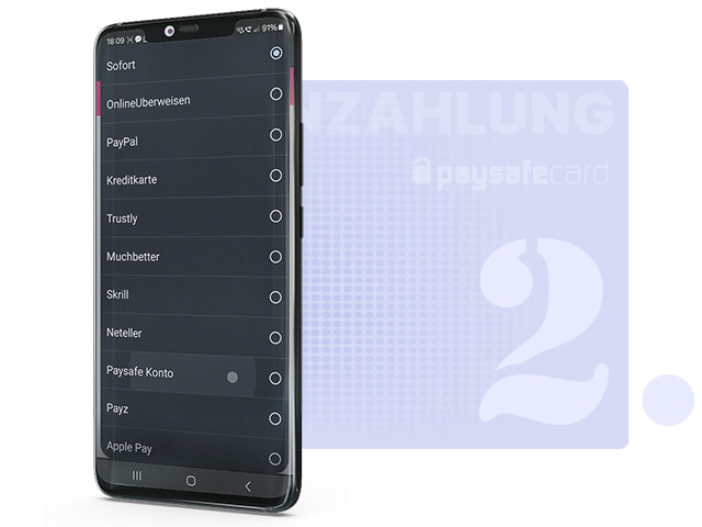 PaysafeCard als Zahlungsmethode wählen