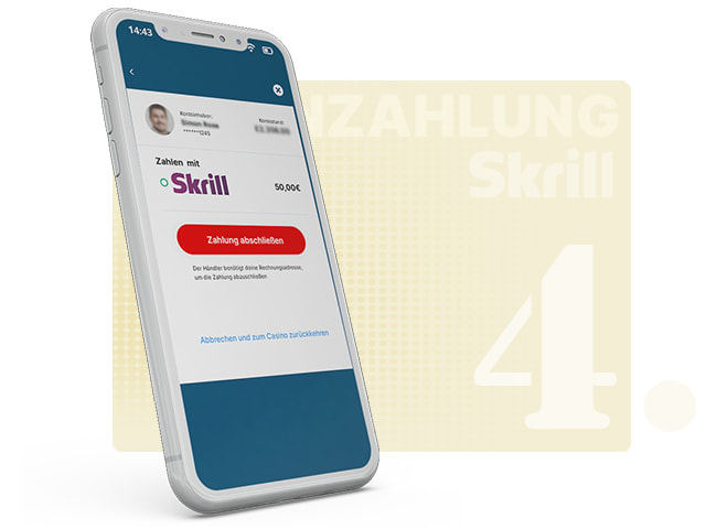 Das Popup-Fenster für die Zahlungsbestätigung von Skrill.