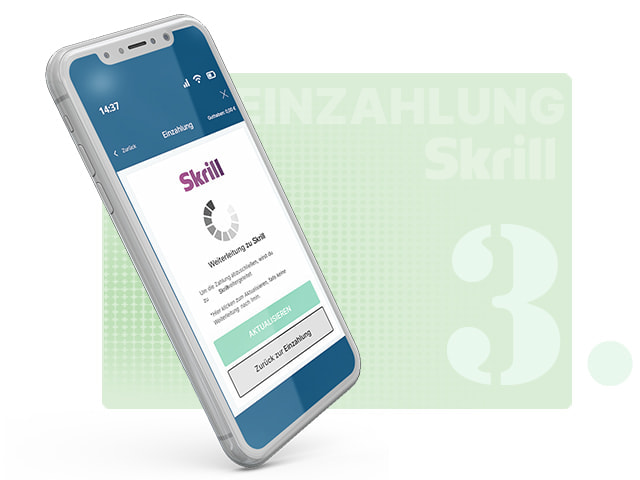 Ein Fenster, das die Weiterleitung zur Skrill Webseite zeigt.