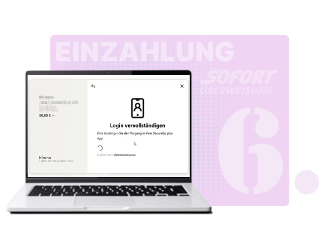 Login und Zahlung via App bestätigen.